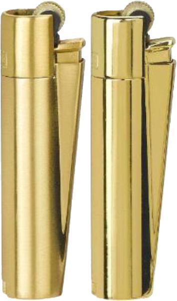 Clipper Metal Lighters - Gold (12pcs Display Box)